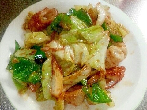 ちくわと野菜の味噌炒め